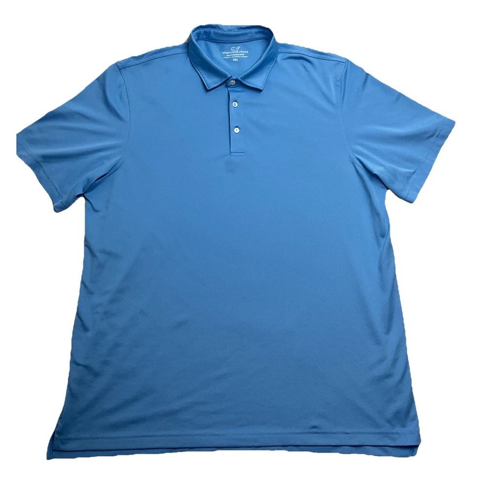 Vinyard Vines Performance Men's Blue Polo Collar Short Sleeve Shirt Size XXL